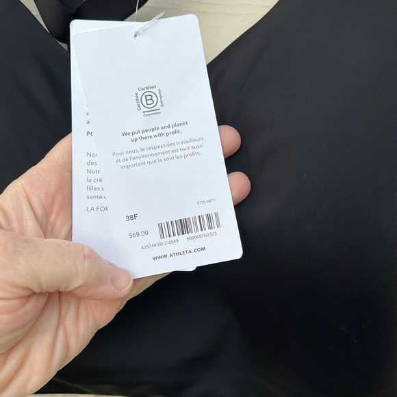 Athleta Advance Black Workout Sports Athletic Gym High Impact Bra Top 38F - Picture 8 of 9